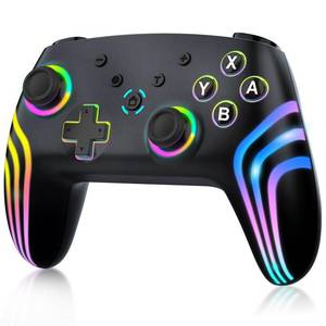 lot 2011 image: MYSTILUCK Wireless Pro Controller for SwitchSwitch 2LiteOLEDPC, Gamepad with 7 Color-Changing RGB LightingDual Vibration6-Axis GyroscopeTurbo, Ergonomically Designed Precise Joystick