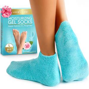lot 2015 image: Moisturizing Socks (Size 9-11) �� Self Care Gifts for Mom - Infused with Vitamin E & JoJoba Oil - Gel Silicone Aloe Foot Care Socks - Mothers Day Spa Gifts for Women