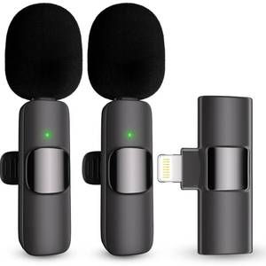 lot 2029 image: Professional Wireless Lavalier Lapel Microphone for iPhone, iPad, Cordless Omnidirectional Condenser Recording Mic for Video Recording, Live Streaming, Interview Podcast Vlog YouTube Tiktok(2 Pack)