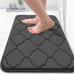 lot 2461 image: OLANLY Memory Foam Bath Mat Rug 24x16, Ultra Soft and Absorbent Bathroom Rugs, Non-Slip, Comfortable, Machine Washable Bath Carpet for Bathroom Floor, Tub, Shower and Home Decor Accessories, Black