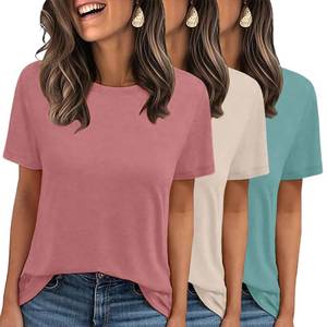 lot 2468 image: LOOKFACE 3 Pack Womens Basic T Shirts Summer Tops 2026 Short Sleeve Tees Comfy Casual Vacation Clothes XXL