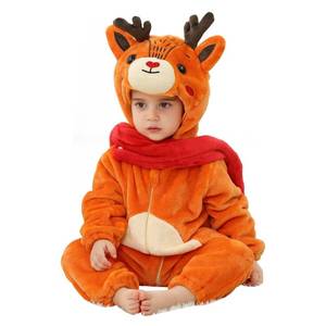 lot 2488 image: QIAONIUNIU Halloween Baby Reindeer Costumes Toddler Outfit Infants Cosplay Romper 12-18 Months
