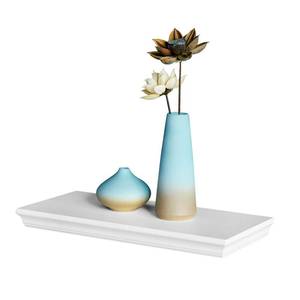 lot 3656 image: WELLAND 8 Deep Floating Shelves Wall Mounted Shelf (White, 16inch)