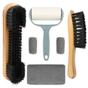 lot 3663 image: Go2trymo Pool Table & Rail Brush 5 Set, Billiard Felt Cleaner Accessories with 2 Wooden Brushes, Cue Cleaning Cloth, Ferrule Polish Cloth & Sticky Lint Roller