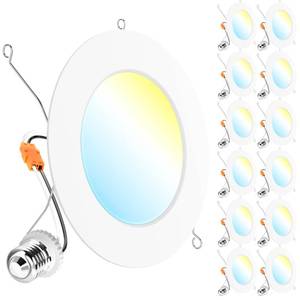lot 3679 image: Sunco 12 Pack Retrofit LED Recessed Lighting 6 Inch, Can Lights for Ceiling, 1200 LM, 15W, Selectable CCT 2700K3000K4000K5000K6000K, Dimmable, Ultra Thin Flat Light Fixture UL.
