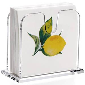 lot 4302 image: DINGHUO Acrylic Cocktail Napkin Holder for Table, (5 x 5) Clear Beverage Napkin Dispenser with 8mm Thickened base, Large Capacity Napkin Box for Kitchen, Restaurant, Bar, Dinner, Home Decor