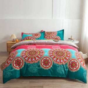 lot 4309 image: Pangzi Bohemian Duvet Cover Set Lightweight Microfiber Bedding Set (Twin)