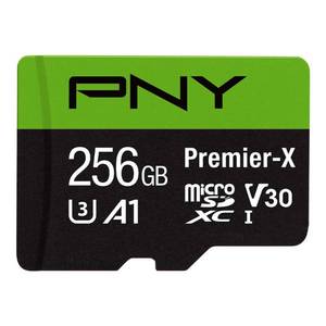lot 4311 image: PNY 256GB Premier-X Class 10 U3 V30 microSDXC Flash Memory Card - 100MBs, Class 10, U3, V30, A1, 4K UHD, Full HD, UHS-I, Micro SD