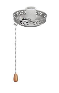 lot 4321 image: Aspen Creative 22001-11, One-Light Ceiling Fan Fitter Light Kit with Pull Chain, Brushed Nickel