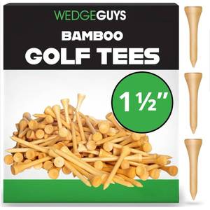lot 4346 image: Wedge Guys Bamboo Golf Tees 1-12  100 pcs.  Extra Durable & Stronger Than Wood Tees  Biodegradable & Less Friction  PGA Professional Approved, Golf Tees Bulk Bag