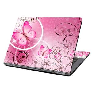 lot 4354 image: Laptop Skin Sticker Decal,12 13 13.3 14 15 15.4 15.6 Laptop Skin Sticker Protector Cover for Toshiba Hp Samsung Dell Apple Acer Leonovo Sony Asus Laptop Notebook (Pink Butterflies & Flowers)