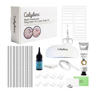 lot 4367 image: Calyders Ring Size Adjuster Kit for Loose Rings - Includes Invisible Tightener, Shaping Light, Resin Gel & Silicone Spacers. Ultimate Jewelry Guard Set