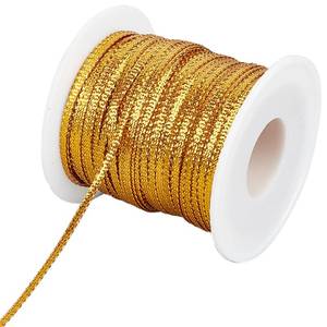 lot 4378 image: GORGECRAFT 109Yds Gold Metallic Dreadlock String 18 Inch Hair Wrap Rope Nylon Braided Ribbon Hiphop Tie Braiding Band String Sparkly Edge Twine Glitter Cord for Craft Hair Extension Sewing