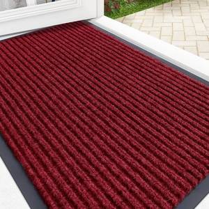 lot 4387 image: OLANLY Front Door Mat Indoor Outdoor Entrance, Waterproof Heavy Duty Doormat, Fade Resistant, Low Profile, Easy Clean Patio Porch Welcome Floor Mats for Entry, 29.5x17, Wine Red