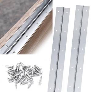 lot 5776 image: Gisafai 2 Pack 12 Inch Continuous Piano Hinges, Heavy Duty Stainless Steel Piano Hinge, Smooth Polished Folding Continuous Hinge, 0.04 Inch Leaf Thickness, 2 Inch Open Width for Cabinet Door