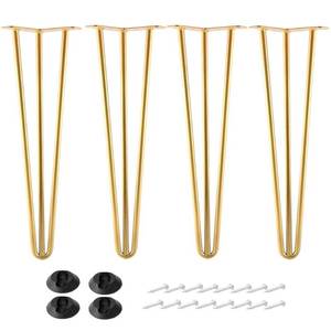 lot 5782 image: ALXEH 16 Inch Hairpin Legs Metal - 12�� Dia 3 Rods Design - Mid Century Furniture Table Legs, DIY Furniture Hairpin Feet Gold for Nightstand, Coffee Table and TV Stand, Set of 4