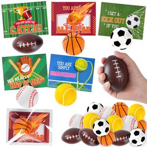 lot 5788 image: Labrostar Valentines Day Gifts for Kids 30Pack Valentines Cards With Sports Squeeze Balls Valentines Exchange Cards for Boys Girls School Classroom Prizes Party Favors