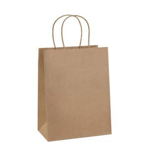 lot 5790 image: BagDream Gift Bags 8x4.25x10.5 100Pcs Brown Paper Gift Bags with Handles Bulk for Wedding, Party Favor, Grocery, Shopping, Retail, Merchandise Medium Kraft Paper Sacks first bag has a small rip