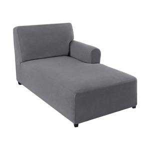 lot 5797 image: FantasDecor Right Chaise Lounge Cover Stretch Chair Lattice Slipcover with Armrests for Living Room Bedroom Right Arm Soft Jacquard Fabric Machine Washable, Grey,Right Chaise