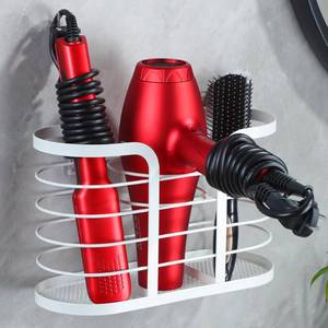 lot 5821 image: YIGII White Hair Dryer Holder - Adhesive Blow Dryer HolderHair Tool Organizer Bathroom Organizer Stick on Wall Mounted Multi-Functional Hair Dryer Rack for Wire Straightener, Shavers