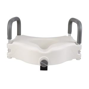 lot 5826 image: DMI Hi-Riser Elevated Locking Raised Toilet Seat with Armrests  5 Inch Seat Height  Supports 250lbs  White