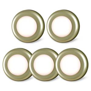 lot 6011 image: STAR-SPANGLED 5 Pack 2.8�� Push Tap Lights, Stick on Touch Puck Lights AAA Battery Operated, LED Sticky Button Lamps for Classroom, Kitchen, Under Cabinet, Closet (Golden, Warm White)