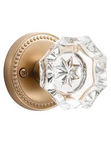 lot 6383 image: SORWDUERM 1 Pack Champagne Bronze Door Knobs Crystal Door Knob Passage Door Knobs Glass Interior Door Knob for Hall and Closet Zinc Alloy
