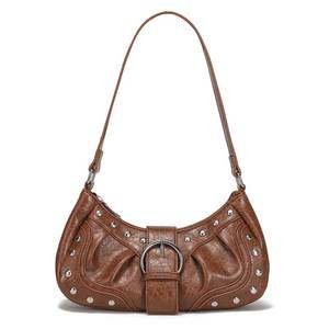 lot 6385 image: HIYOLALA Y2K Purse Small Shoulder Bags for Women with Rivets Punk Style Goth Grunge Emo Handbag