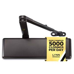 lot 6405 image: LYNN HARDWARE Extra Heavy Duty Automatic Door Closer (Dark Bronze) - Commercial Grade, Contractors Choice, Adjustable Speed, Delayed Closing Timer, 3 Mounting Options, 3 Hour Fire Rated (DC9016 Model)