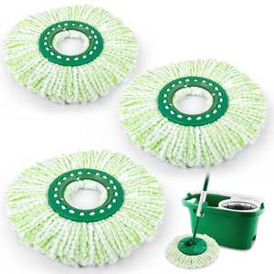 lot 6412 image: 3 Pack Mop Head Replacement for Libman Tornado, Spin Mop Replacement Head ���°��°��°��� Compatible with Libman, Easy to Replace, Machine Washable, Green and White (NOT for Old Version)