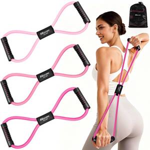 lot 6414 image: HOXWC Resistance Bands, Figure 8 Exercise Bands for Back, 8 Shaped Resistance Bands for Arms, Shoulder, Leg Stretching, Physical Therapy, Yoga, Pilates, Home Gym Workout Equipment for Women Men