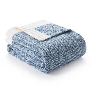 lot 6419 image: Snuggle Sac Blue Throw Blankets for Couch, Reversible Super Soft Warm Blankets Cozy Knit Blanket Fuzzy Plush Throws for Sofa, Bed, Gift, Heather Blue, 50 x 60 inches