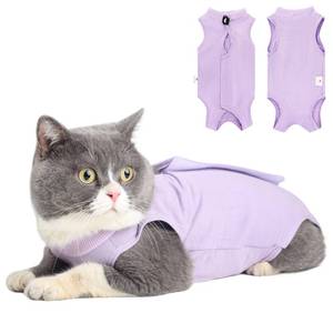lot 6429 image: Cat Recovery Suit for Abdominal Wounds or Skin Diseases, Cat Onesie for Cats After Surgery Female Kitten Recovery Suit, Breathable E-Collar Alternative for Cats After Spay Anti Licking Wounds size M