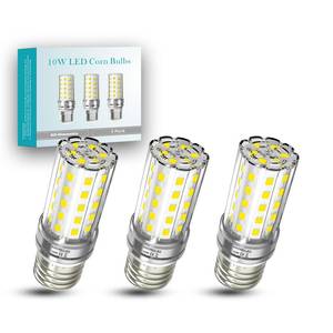 lot 6436 image: E26 led bulbs E26E27 Base, light bulbs 100 watt Equivalent 4000K Natural White 1100 Lumen Non-Dimmable led light bulbs 10W Candelabra Ceiling Fan led light bulb Tubular LED Corn lights 3 Pack