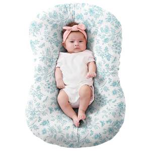 lot 6449 image: FUNUPUP Muslin Baby Lounger Cover Compatible with Snuggle Me Lounger, Infant Lounger Pillow Cover for Newborn, Removable Newborn Lounger Cover for Boys and Girls, Only Cover, Blue Flower