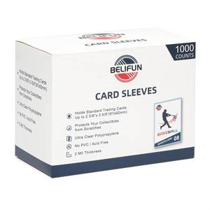 lot 6456 image: 1000ct Soft Trading Card Sleeves - Clear Penny Sleeves, Toploaders for Trading Cards, Card Protector Sleeves for Standard Cards, Baseball Cards, Sports Cards, Game Cards, MTG, Football Cards