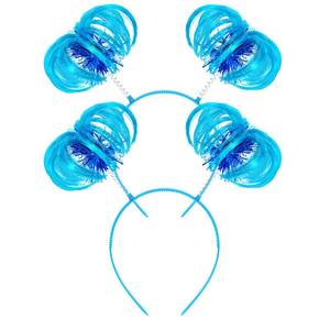 lot 6476 image: A2 Pcs Ponytail Headband Blue Feathers Hair Wig Headwear Accessory for Costume Cosplay Party School Festivals