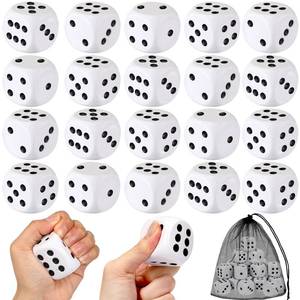 lot 6478 image: RoundFunny 24 Pcs Foam Dice Stress Ball 1.57 Inch Fake Soft Slow Dot Stress Anxiety Relief Dice Toys for Kids Adults Board Game Casino Decor Party Toy Favors Supplies Gifts (White, Black)