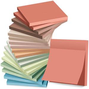 lot 6479 image: (18 Pack) Sticky Notes 3x3 in Post, Vintage Colors, Sticky Pads, Strong Adhesive, Recyclable, Self-Stick Pads, Easy to Post for Home, Office, Notebook