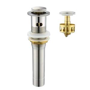 lot 6492 image: Pop up Sink Drain Stopper for Bathroom Vessel Vanity Sink Art Basin Brushed Nickel, Small Cap with Overflow, Metal Pop up Drain Strainer with Detachable Basket Stopper