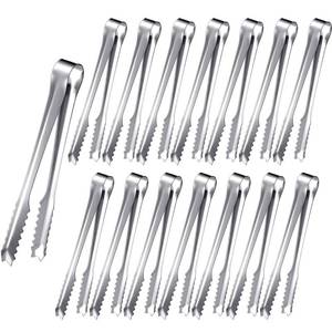 lot 10192 image: 15 Piece Mini Stainless Steel Appetizer Tongs for Tea Party, Coffee Bar, Wedding - 6 Inch