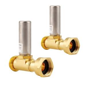 lot 10198 image: PLUMBINGMASTER Straight Water Hammer Arrestor for Washing Machine, 34 Inch Swivel FHT X 34 Inch MHT Stainless Steel Chamber and Washers, Absorb Shock and Reduce Noise (2pcs)