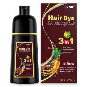 lot 11639 image: Ivnil Chestnut Brown Hair Dye Shampoo 3 in 1 Hair Color for Women & Men - Herbal Ingredients Color in Minutes 500ML