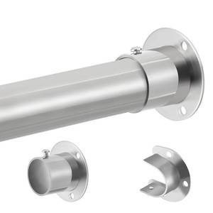 lot 11644 image: Closet Rod, 17 to 87 Inch Stainless Steel Adjustable Closet Rod,1.3 Inch Diameter Heavy Duty Closet Rods for Hanging Clothes,Silver Closet Poles for Wardrobes