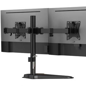 lot 11653 image: Mount-It Dual Monitor Stand for Desk, Free Standing Monitor Mount for 2 Screens up to 32��, Height Adjustable with Tilt, Swivel & Rotation, VESA 75x75 & 100x100