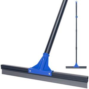 lot 11659 image: Floor Squeegee with Telescopic Long Handle 59, Heavy Duty 18 Rubber Wiper Broom for Concrete, Bathroom Tile, Garage, Deck