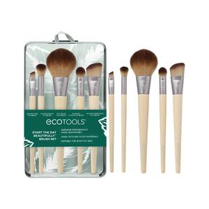 lot 12221 image: EcoTools 6 Piece Start The Day Beautifully Makeup Brush Set, Makeup Brushes For Eyeshadow, Blush, Concealer, & Foundation Application, Eco-Friendly, Gift Set, Synthetic Hair, Vegan & Cruelty-Free