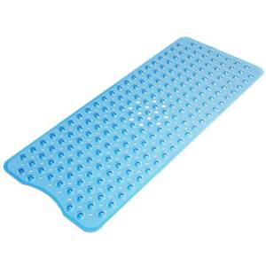 lot 12226 image: AmazerBath Shower Mat Non Slip 40 x 16 Inches, Bathtub Mat Shower Stall Mats with Suction Cups and Drain Holes, Non Slip Bath Mat for Tub for Elderly & Kids, Clear Blue