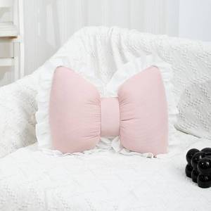 lot 12228 image: Labauxite Bow Pillow Bow Shaped Pillow Decorative, Soft Bowknot Throw Pillow Sofa Lumbar Pillow Car Backrest Cushion,Novelty Bow Pillow Plush Cushion Home & Car Decoration (Pink)