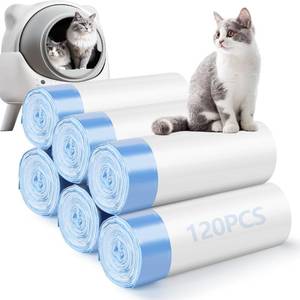 lot 12248 image: 120 Pack Cat Litter Bags Compatible with Litter Robot 3 & 4, Self Cleaning Automatic Litters Box Liners, 25.2 x 15.7 inch (10-12 Gallons) (Missing One Roll)